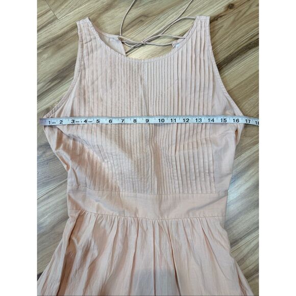 Pampelone tiered ruffle maxi dress peach pink c cotton size Small - Picture 8 of 10
